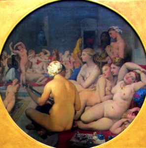 The Turkish Bath (Le Bain Turc) painted in 1862 by Jean Auguste Dominique Ingres when he was 82.