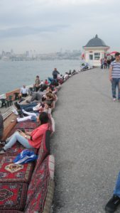 Enjoy a glass of tea at the Maiden's Tower, Istanbul.