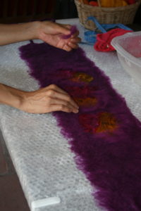 Beautiful fabrics made out of felted goat hairs