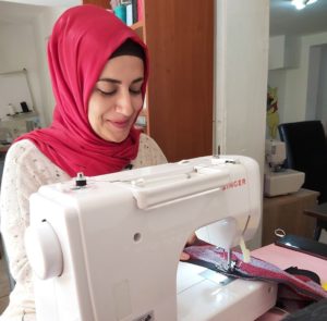 Palestinian woman working at Inshirah, Istanbul.