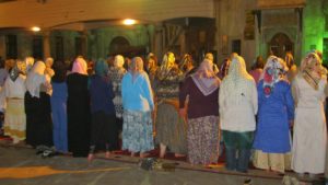 Women praying at Eyup Sultan mosque on Kadir Gecesi.