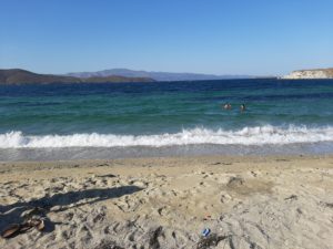 Yiğitler beachfront - sadly the water is clean, the sand less so.