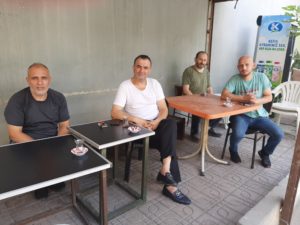 Tradesmen Ismet, Imdat, Mehmet and Veccedin at Buyuk Valide Han.