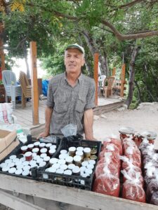 I bought handmade soap from this farmer on the path to the tunnel. He had a painfully firm handshake!