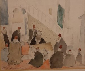 I think this water colour by Alexis Gitchenko of men inside the Hagia Sofia is delightful, don't you?