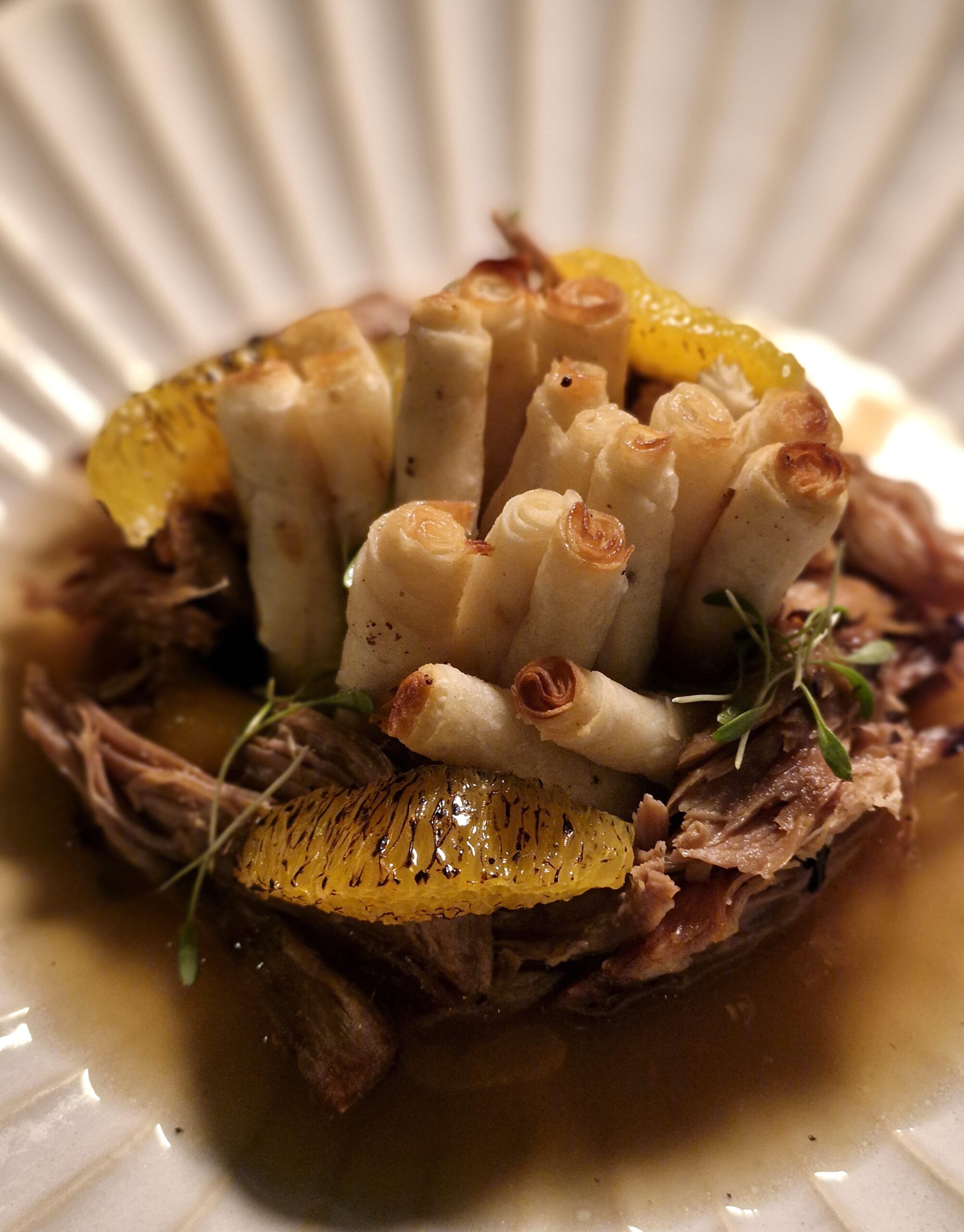 The absolutely divine Duck Tirit available at Avlu Restauran, Four Seasons Sultanahmet