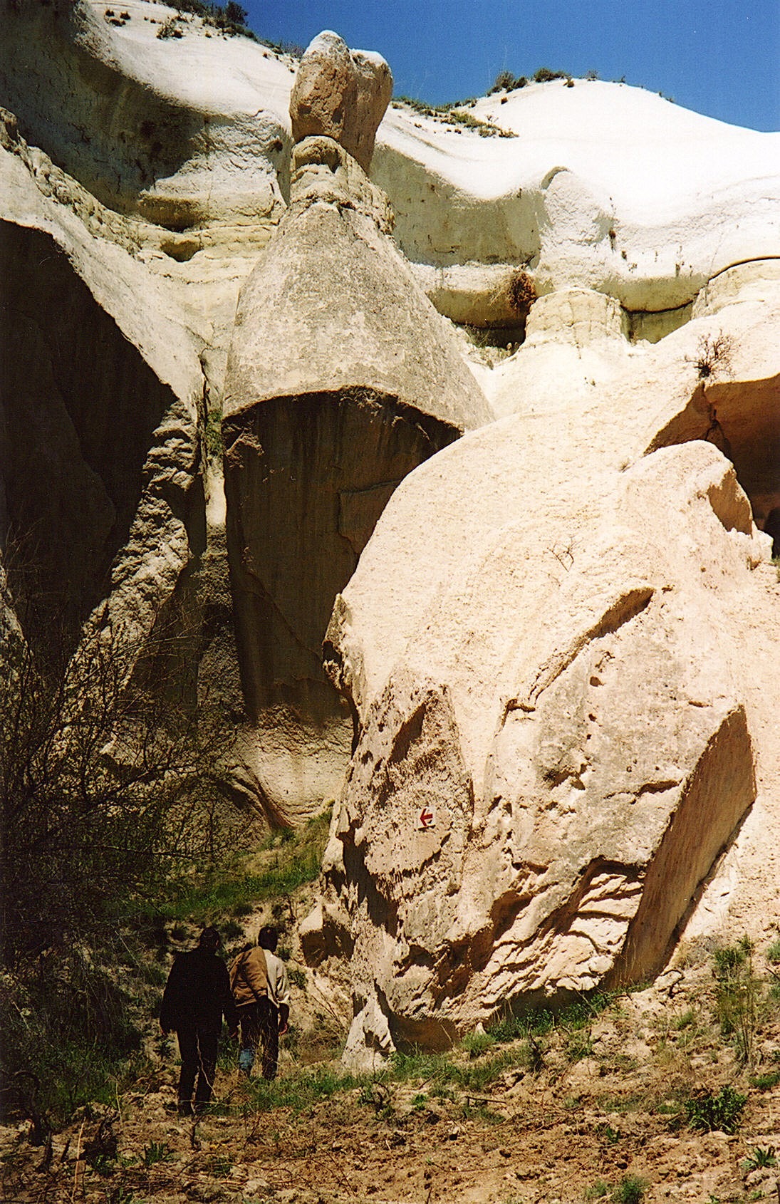Walking through the valleys in Cappadocia.